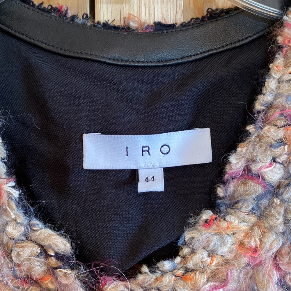 IRO Helga Veste Women's Colorful Soft Boucle Textured Knit Sweater Jacket SZ44 - Picture 11 of 11